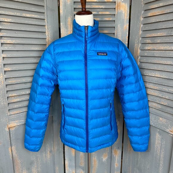 Patagonia Women's Down Sweater Jacket Andes Blue Sz S - Picture 2 of 16